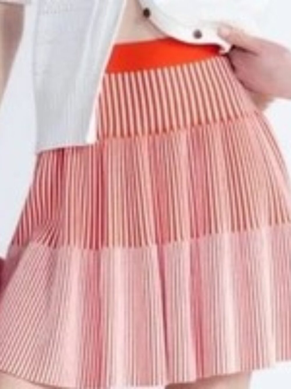 FREE ASSEMBLY Popsicle Orange Stripe Ribbed Stitch Tiered Mini Skirt XL NWT